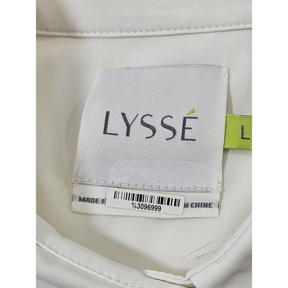 Women's L Lysse Schiffer Button Down Stretch Tunic Length Shirt Top Blouse - Picture 5 of 7